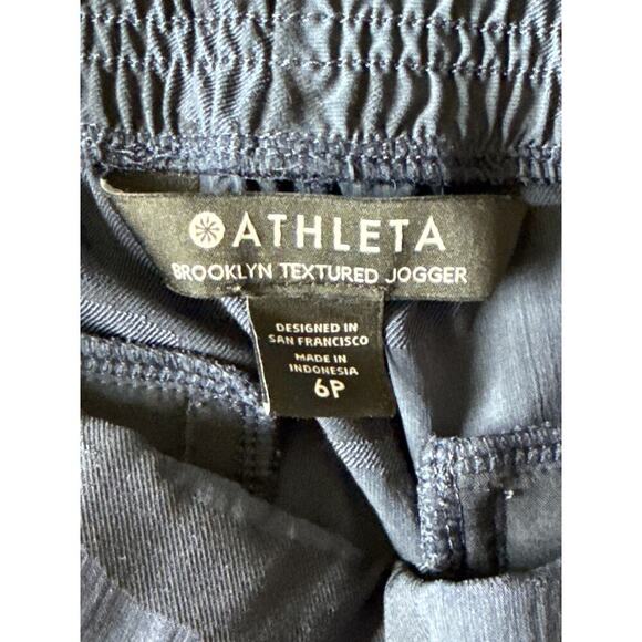 Athleta Brooklyn Camo Jogger Textured Navy Blue Comfort Sport Travel Size 6P - Picture 7 of 9